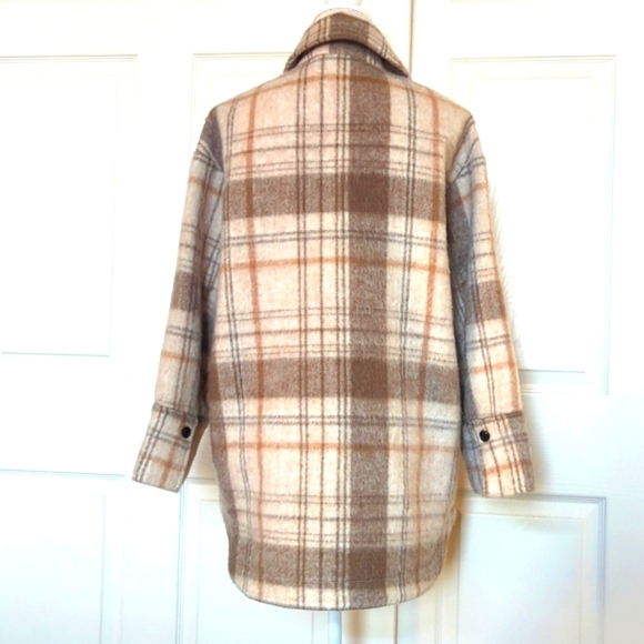 Mango Women's Beige Brown Checked Tailored Jacket - Picture 7 of 12
